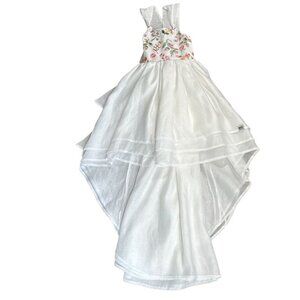 Mella Stitched Floral Embroidered Bodice Hi Lo Dress sz 6
